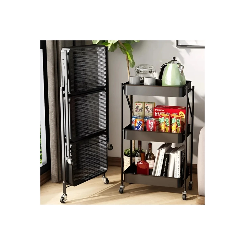 ORGANIZADOR CLICK VENTAS CARRO PLEGABLE MULTIUSO 3 NIVELES NEGRO - 1