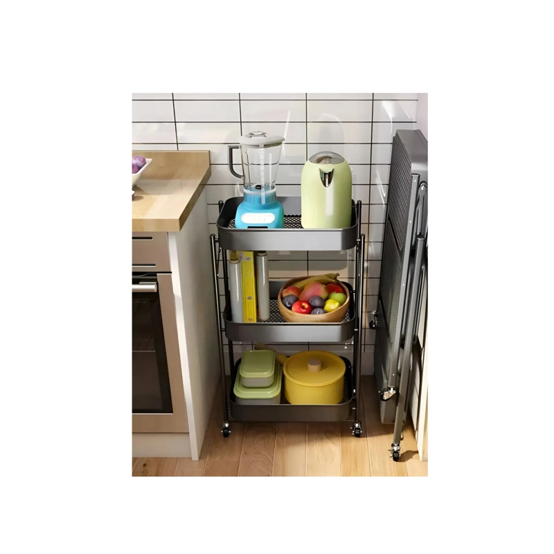 ORGANIZADOR CLICK VENTAS CARRO PLEGABLE MULTIUSO 3 NIVELES NEGRO - 4