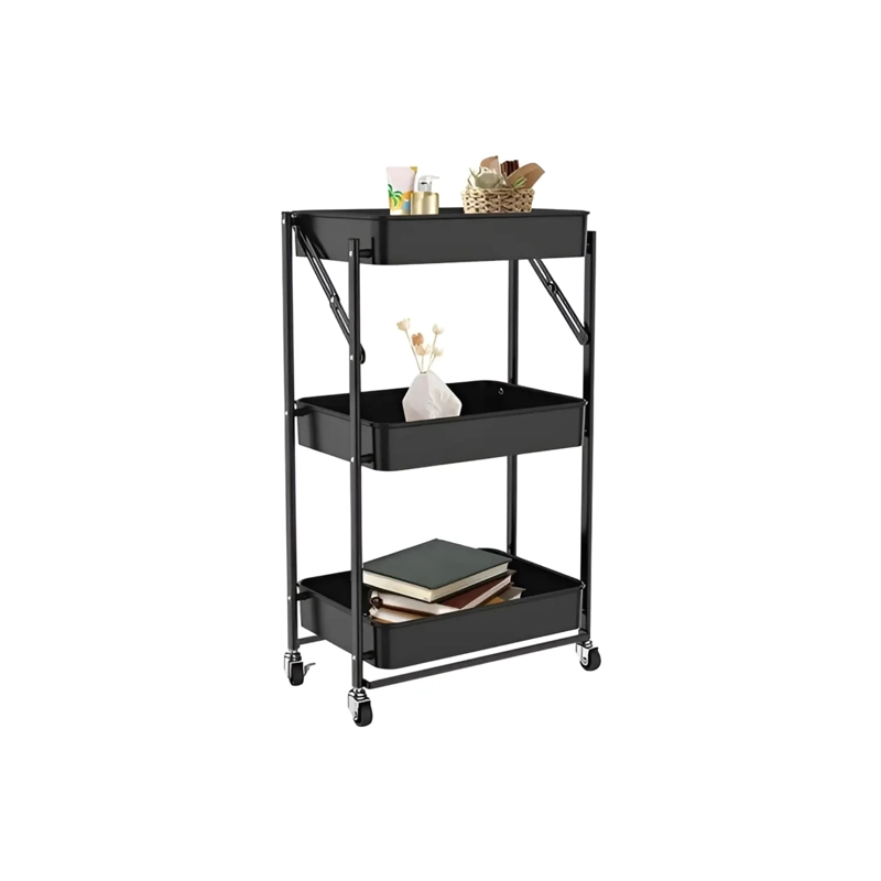ORGANIZADOR CLICK VENTAS CARRO PLEGABLE MULTIUSO 3 NIVELES NEGRO - 5