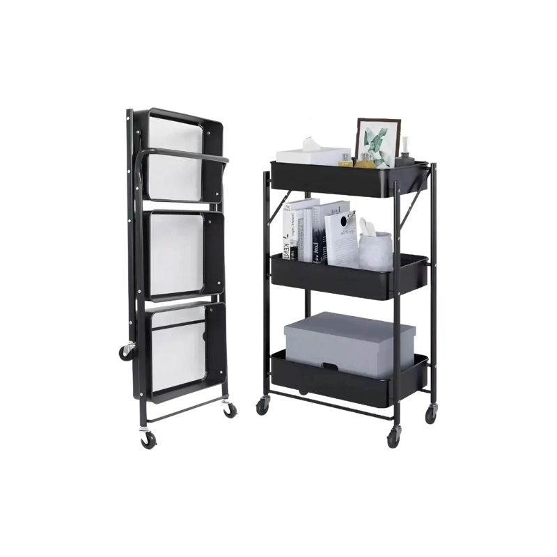 ORGANIZADOR CLICK VENTAS CARRO PLEGABLE MULTIUSO 3 NIVELES NEGRO - 6