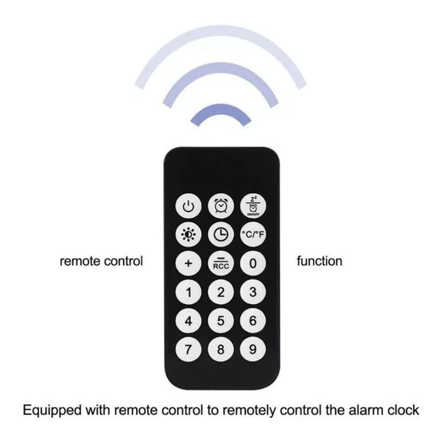 RELOJ DE PARED DIGITAL REDONDO LED GRANDE CONTROL REMOTO 9P - 3
