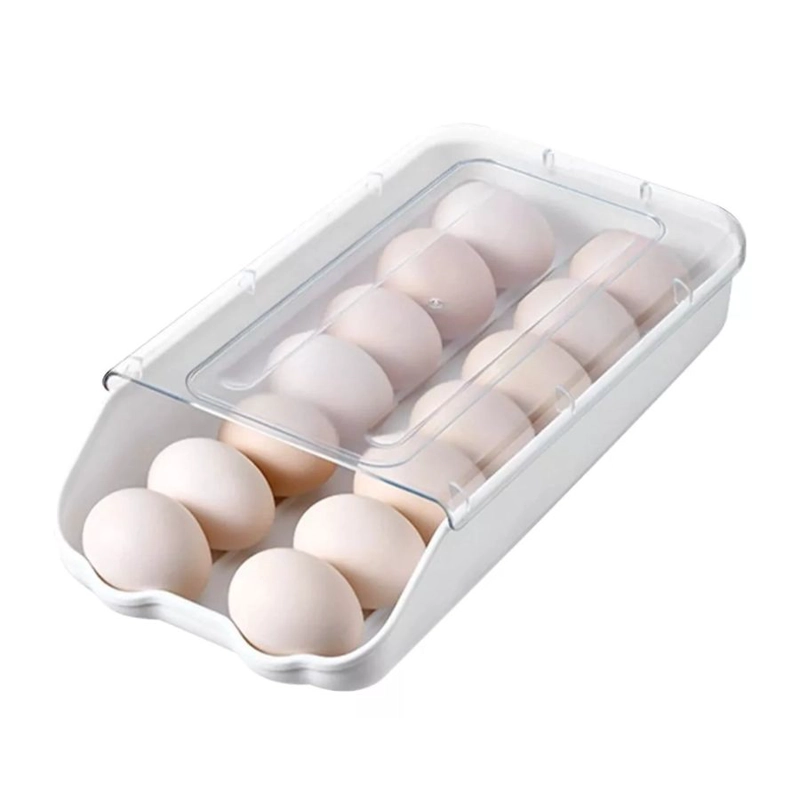 CAJA ORGANIZADOR MULTIUSO HUEVERA 14 HUEVOS APILABLE NEVERA - 1