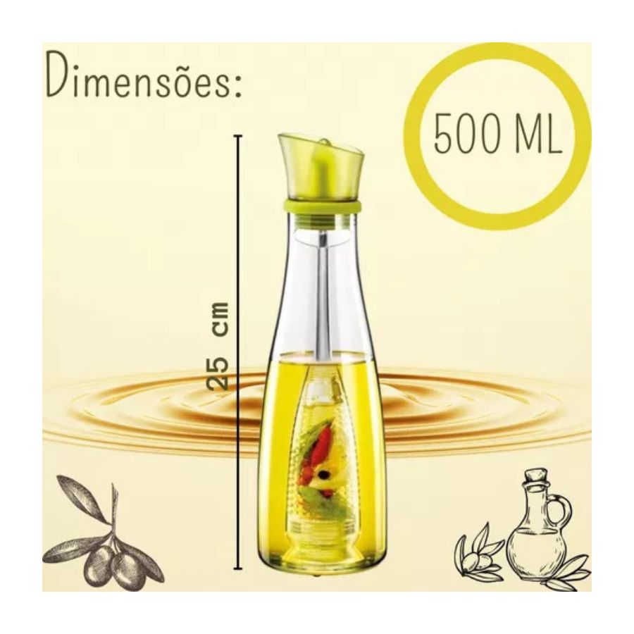 BOTELLA PORTA ACEITE 500ML BOTELLA VIDRIO COCINA - 2