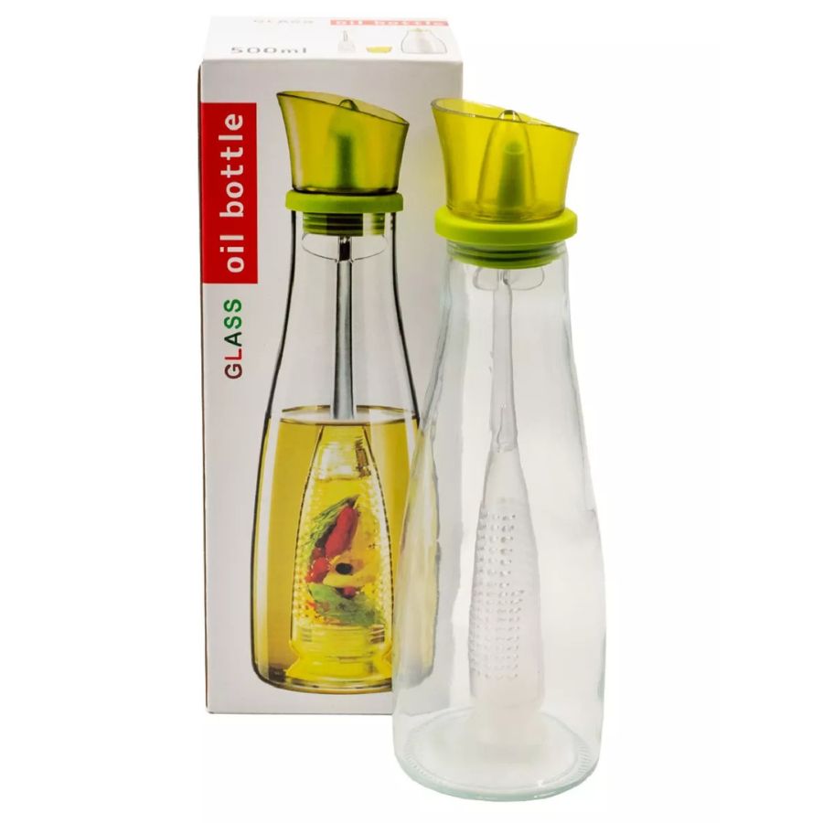 BOTELLA PORTA ACEITE 500ML BOTELLA VIDRIO COCINA - 3