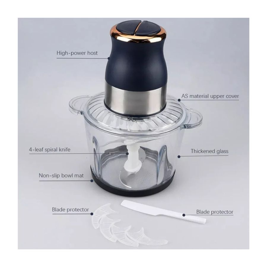 PROCESADOR PICADORA MULTIFUNCIONAL DE ALIMENTOS ELÉCTRICA 3L - 4