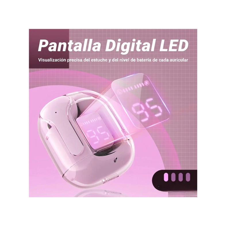 AUDÍFONOS CLICK VENTAS TRUE WIRELESS ULTRAPODS BLUETOOTH MORADO - 6