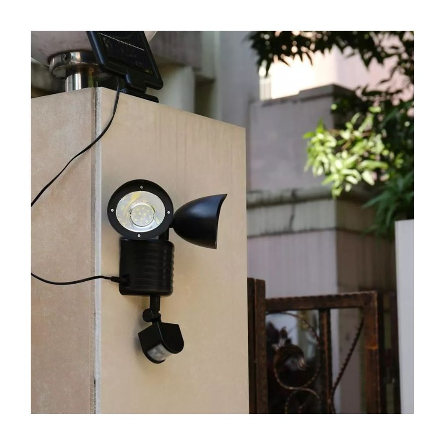 LAMPARA SOLAR LED 2 CABEZALES SENSOR DE MOVIMIENTO - 2