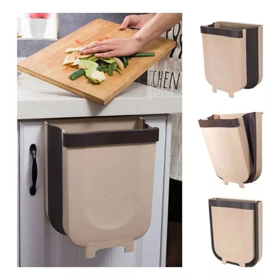 PAPELERA PLEGABLE BASURERO COCINA ERGONÓMICO PUERTA MULTIUSO - 2