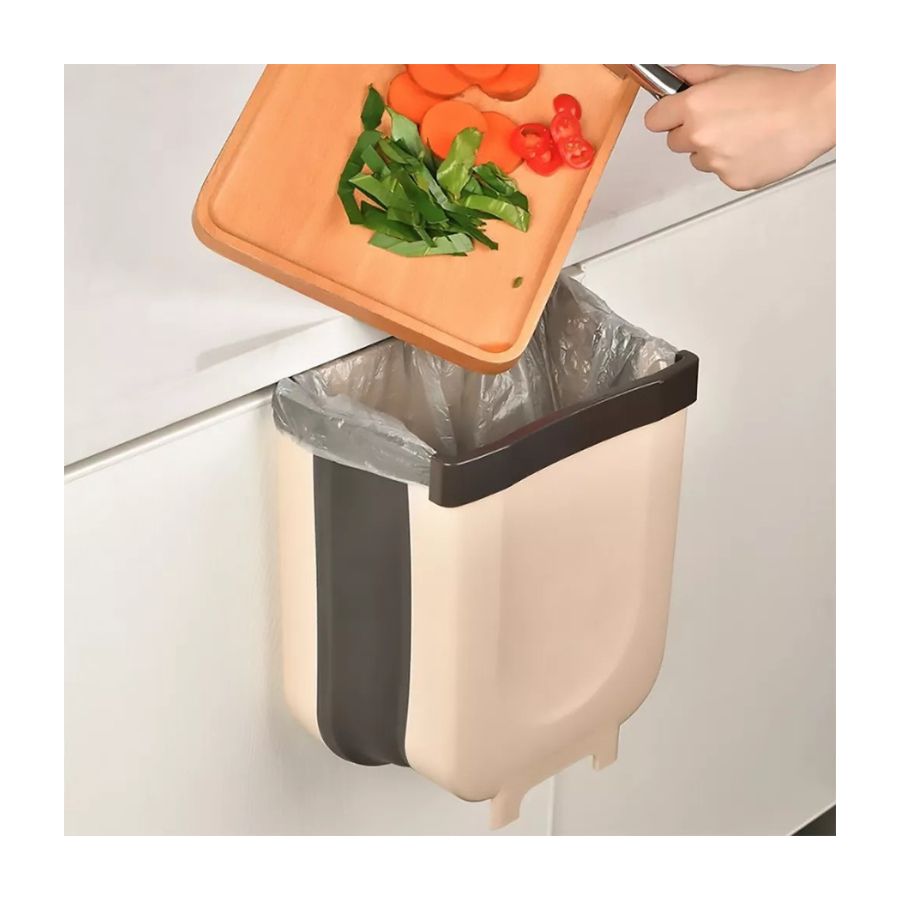 PAPELERA PLEGABLE BASURERO COCINA ERGONÓMICO PUERTA MULTIUSO - 3