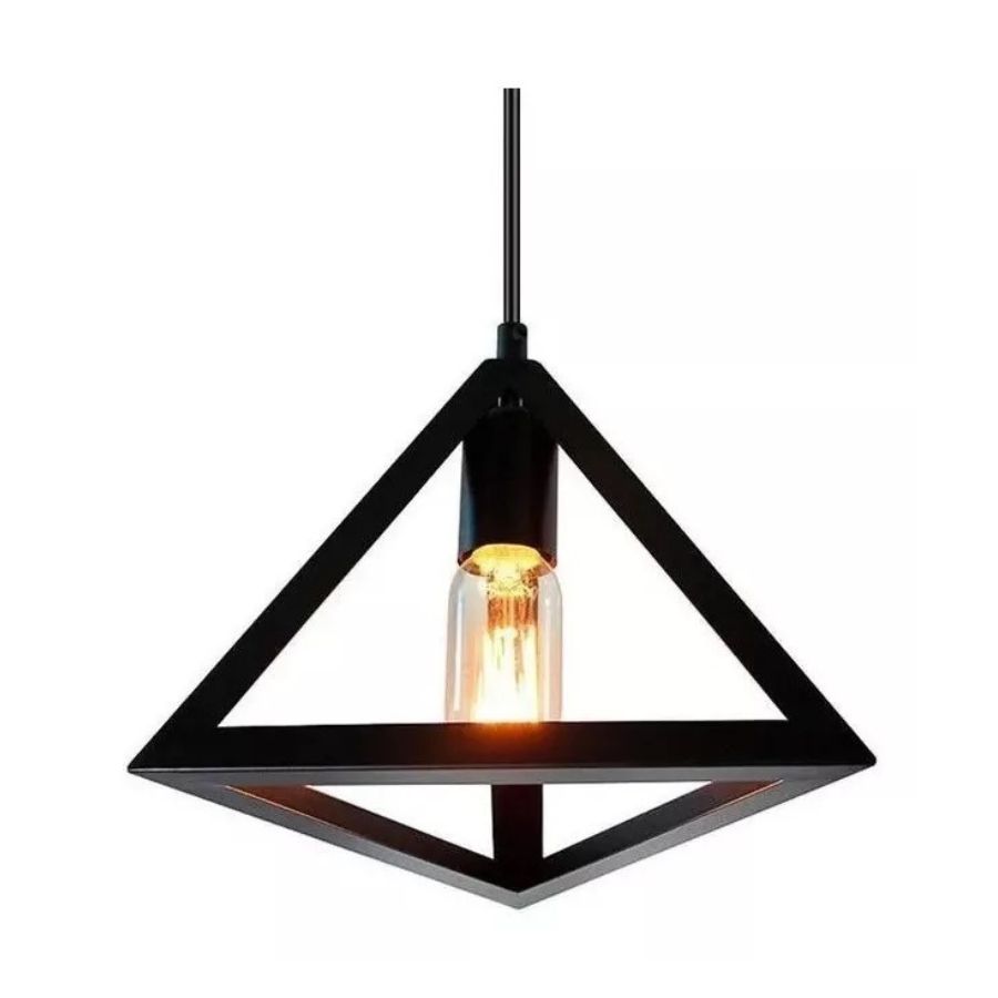 LÁMPARA COLGANTE METAL VINTAGE TRIANGULAR ESTILO GEOMÉTRICO - 2