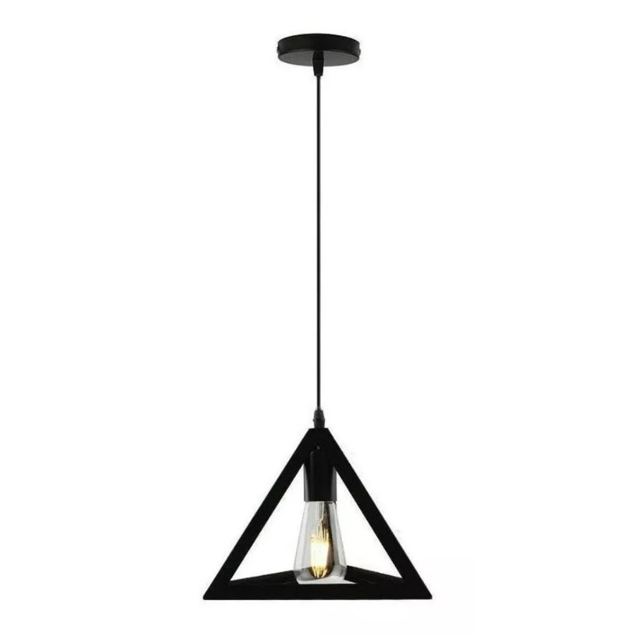LÁMPARA COLGANTE METAL VINTAGE TRIANGULAR ESTILO GEOMÉTRICO - 3
