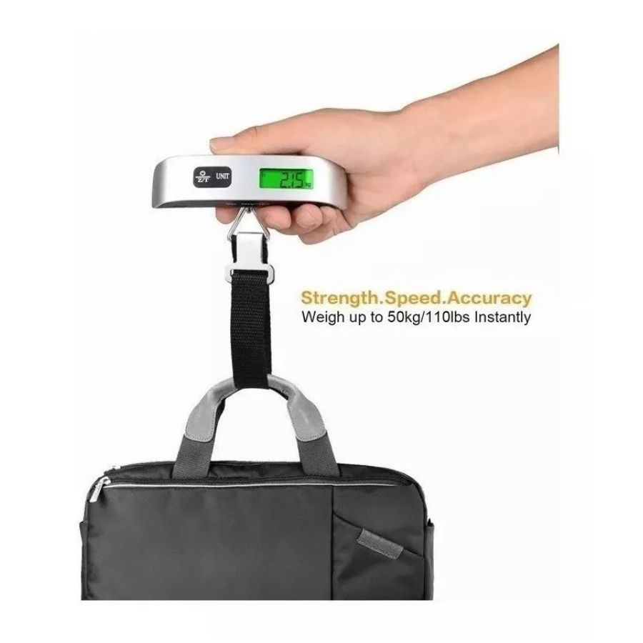 BASCULA DIGITAL EQUIPAJE 50 KG PANTALLA LCD PORTÁTIL - 4
