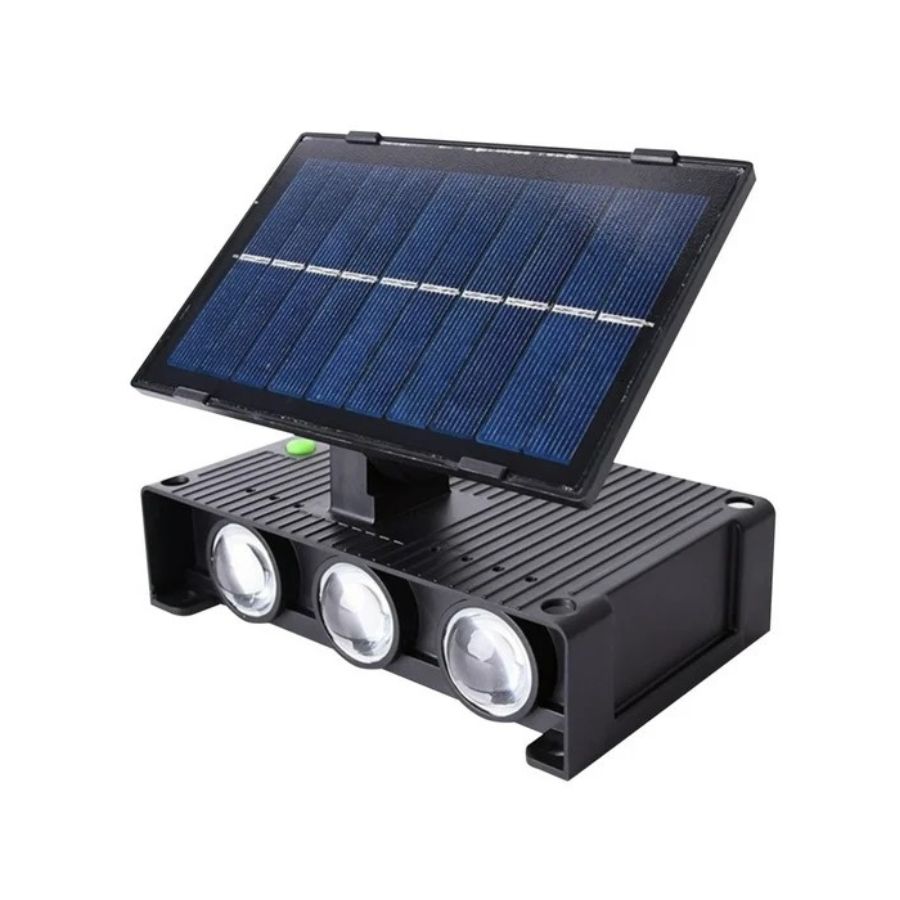 PACK 3 LAMPARA APLIQUE SOLAR DE PARED CON PANEL LAMPARA DECORATIVA - 1