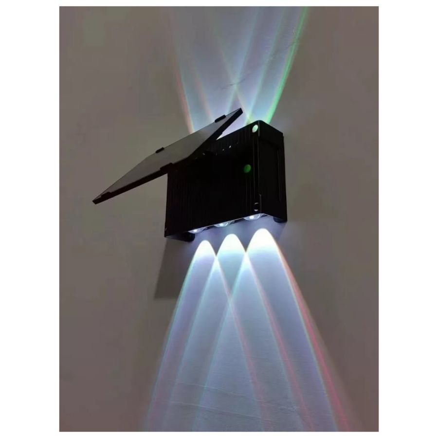 PACK 3 LAMPARA APLIQUE SOLAR DE PARED CON PANEL LAMPARA DECORATIVA - 2
