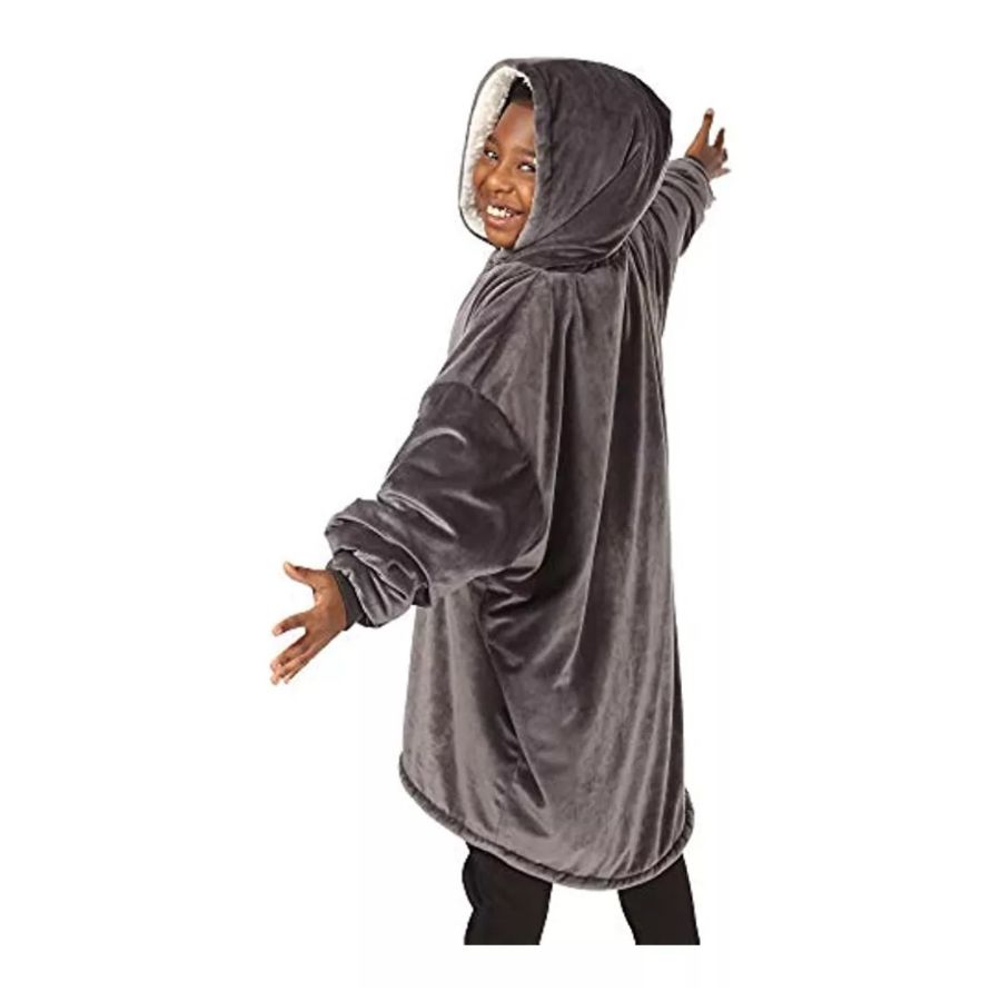 POLERON HODDIE FRAZADA MANTA LUMINOSA CON CAPUCHA SUDADERA PIJAMA - 2
