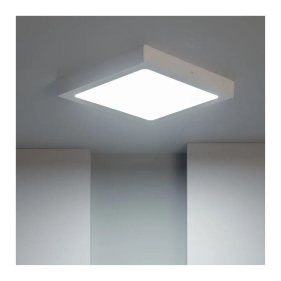 LAMPARA LED PLAFON SOBREPONER CUADRADO BLANCO 18W - 2