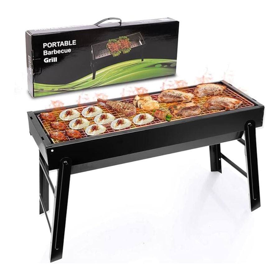 PARRILLA DE CARBON PORTATIL PLEGABLE DE MESA PICNIC VIAJES - 1