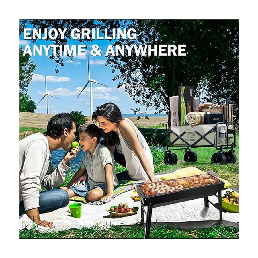 PARRILLA DE CARBON PORTATIL PLEGABLE DE MESA PICNIC VIAJES - 2