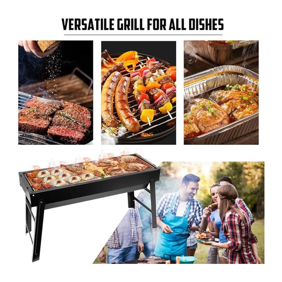 PARRILLA DE CARBON PORTATIL PLEGABLE DE MESA PICNIC VIAJES - 4