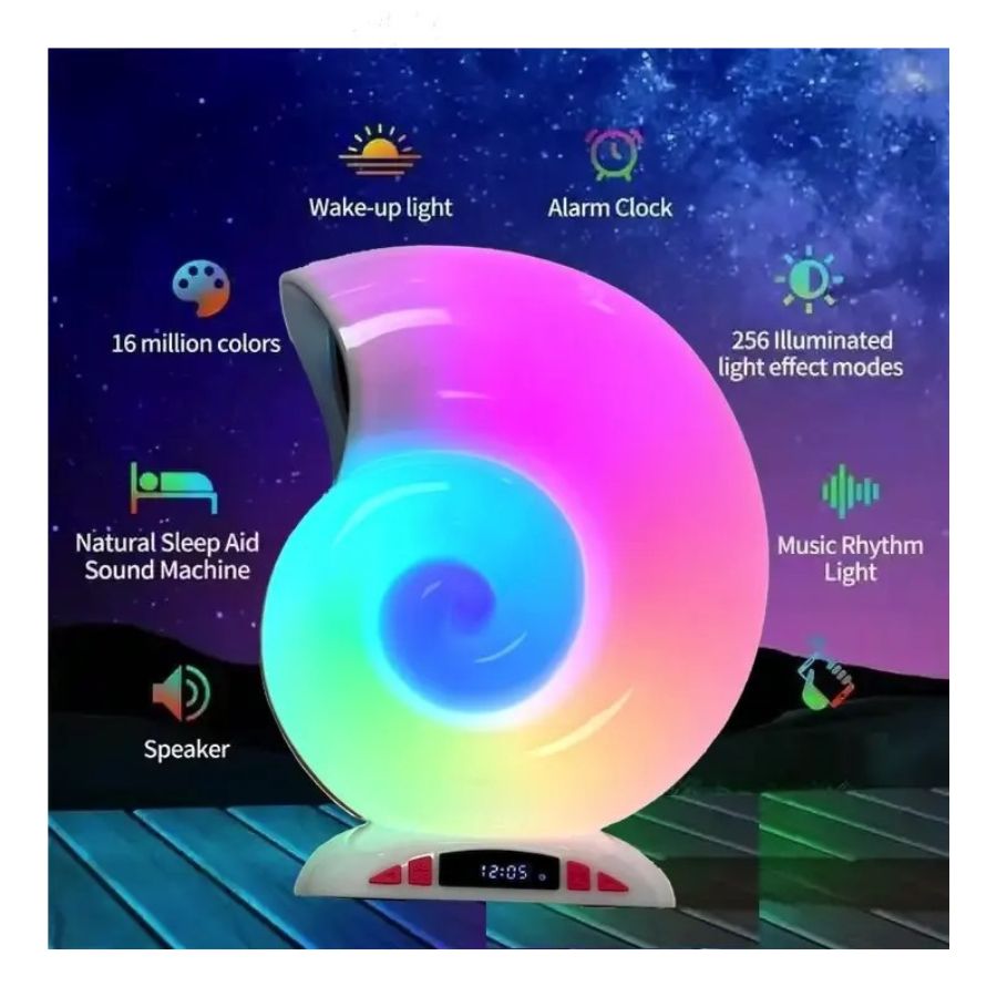 MINI ALTAVOZ CARACOLA RGB INALÁMBRICO PARLANTE LAMPARA - 2