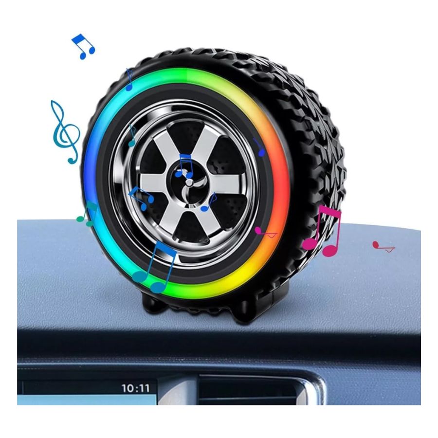 MINI ALTAVOZ BLUETOOTH PORTATIL FORMA DE RUEDA RGB ALTAVOZ - 2