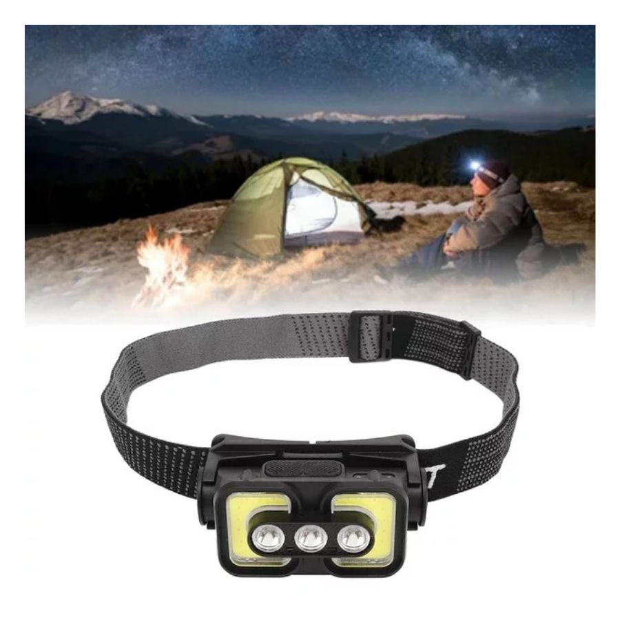 LINTERNA FRONTAL LED RECARGABLE CINTURÓN ELÁSTICO LUZ FARO - 2