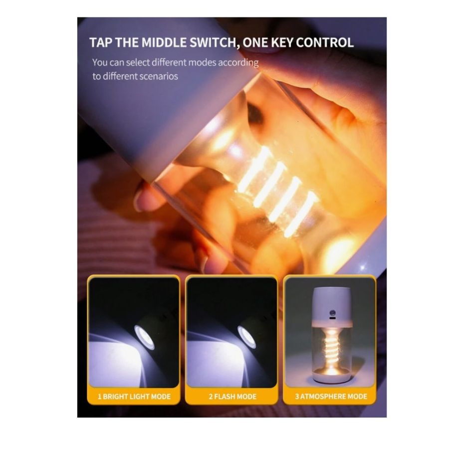 LAMPARA DE MANO USB RECARGABLE CAMPING LED IMPERMEABLE - 3
