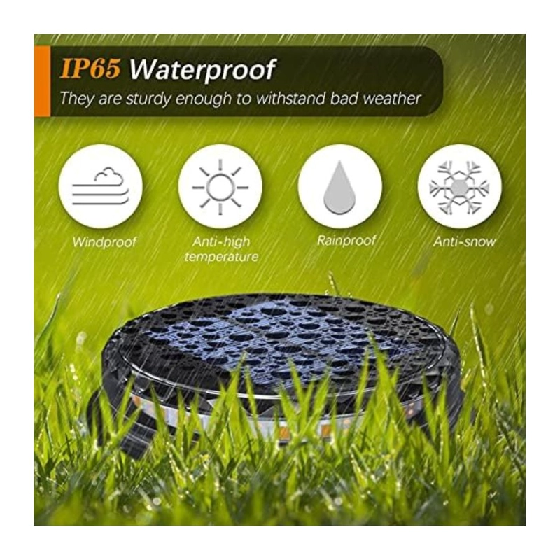 LÁMPARA CLICK VENTAS DISCO SOLAR IMPERMEABLE ESTACA JARDIN LUZ CALIDA - 5