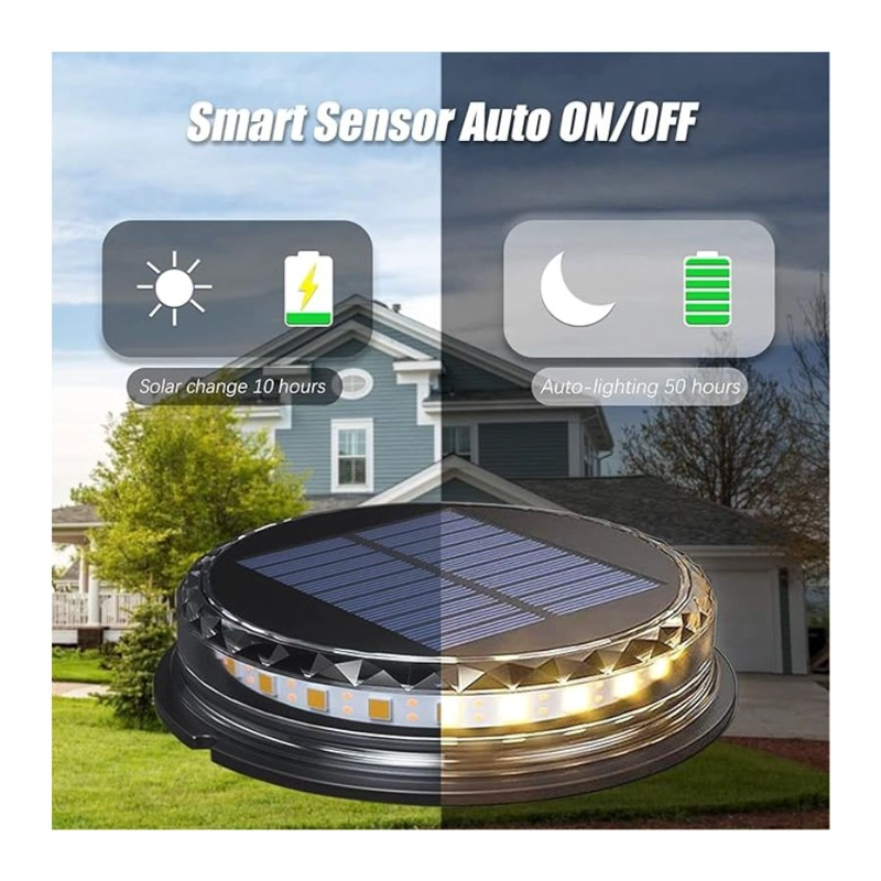 LÁMPARA CLICK VENTAS DISCO SOLAR IMPERMEABLE ESTACA JARDIN LUZ CALIDA - 6