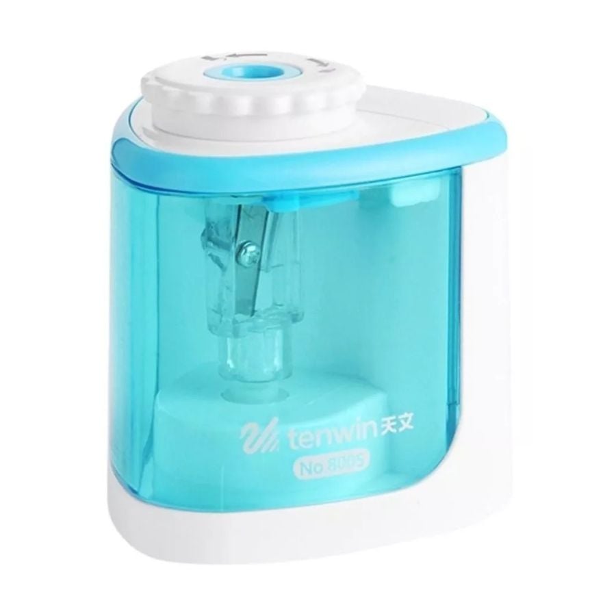 SACAPUNTAS ELÉCTRICO CLICK VENTAS CON DEPOSITO AUTOMÁTICO CON PILAS AZUL - 1
