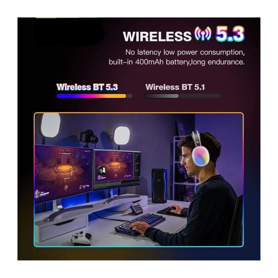 AUDÍFONOS CLICK VENTAS WK30 RGB BLUETOOTH 5.3 MICRÓFONO - 4