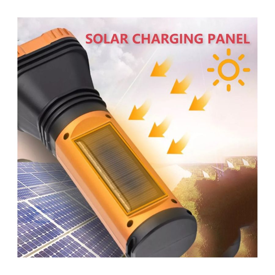 LINTERNA SOLAR RECARGABLE LED ILUMINACION MULTIFUNCIONAL - 4