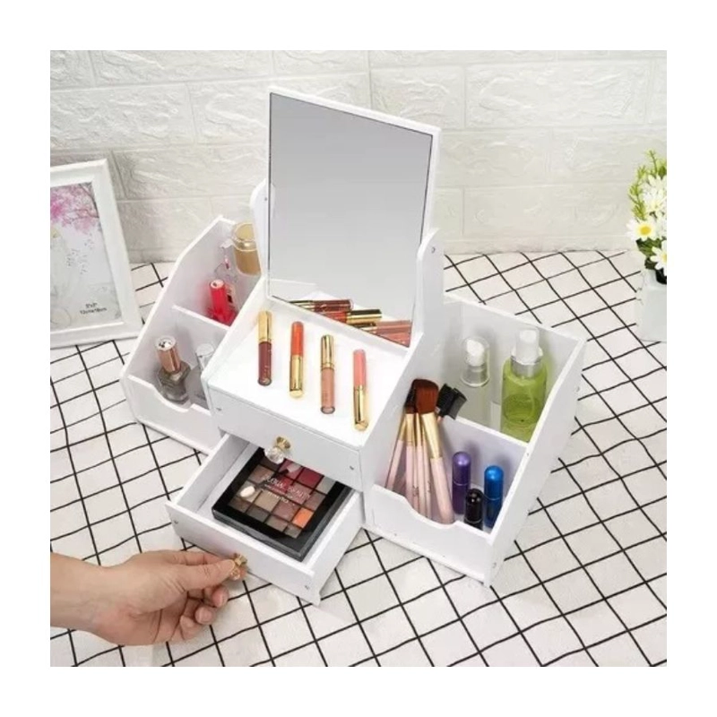 ORGANIZADOR CAJÓN MAQUILLAJE CON ESPEJO RECTANGULAR REPISAS - 2