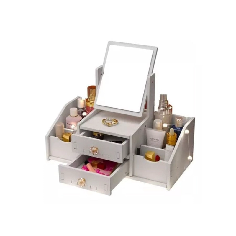 ORGANIZADOR CAJÓN MAQUILLAJE CON ESPEJO RECTANGULAR REPISAS - 3
