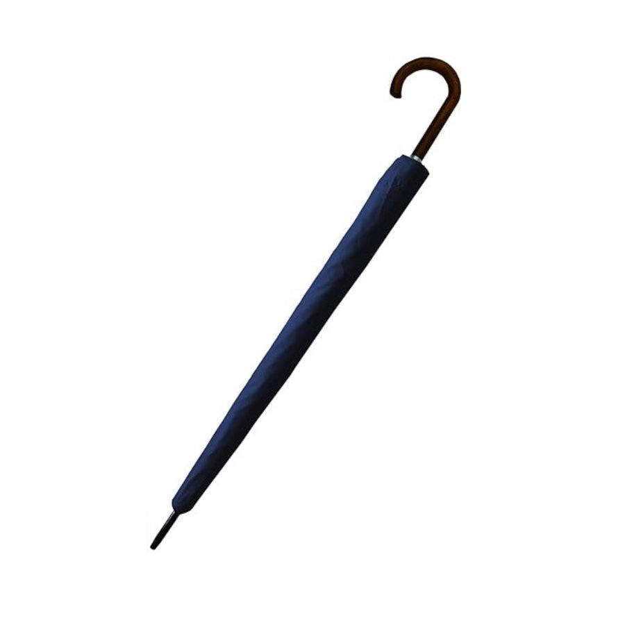 PARAGUAS SOMBRILLA 60CM LARGO CON MANGO CURVA 24 VARILLAS AZUL - 2