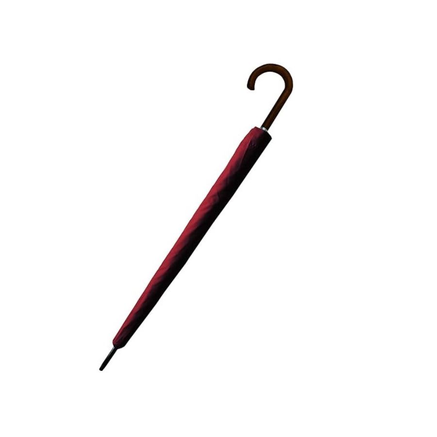 PARAGUAS SOMBRILLA 60CM LARGO CON MANGO CURVA 24 VARILLAS ROJO - 2