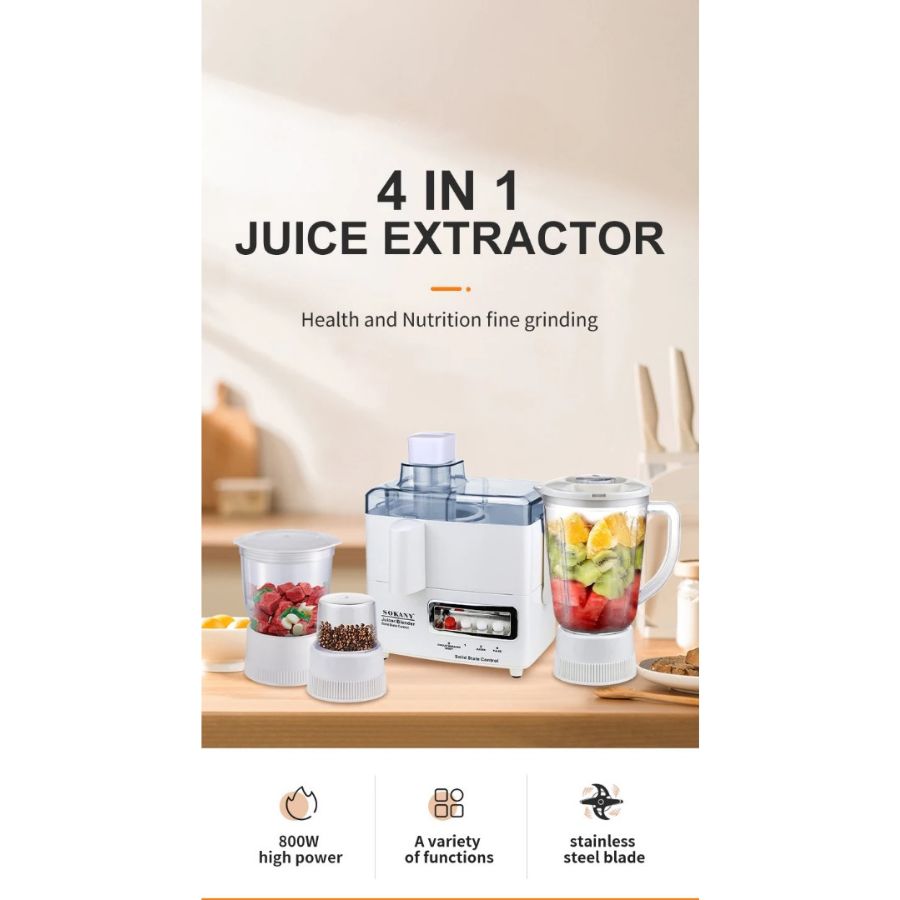 EXPRIMIDOR DE ALIMENTOS 4 EN 1 FRUTAS EXTRACTOR ZUMO TAZA - 6