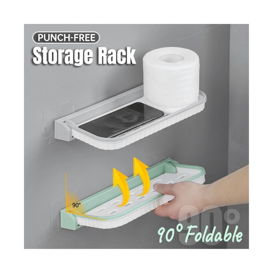 REPISA ESTANTE DE BAÑO PLEGABLE DE PARED COCINA TOALLERO - 5