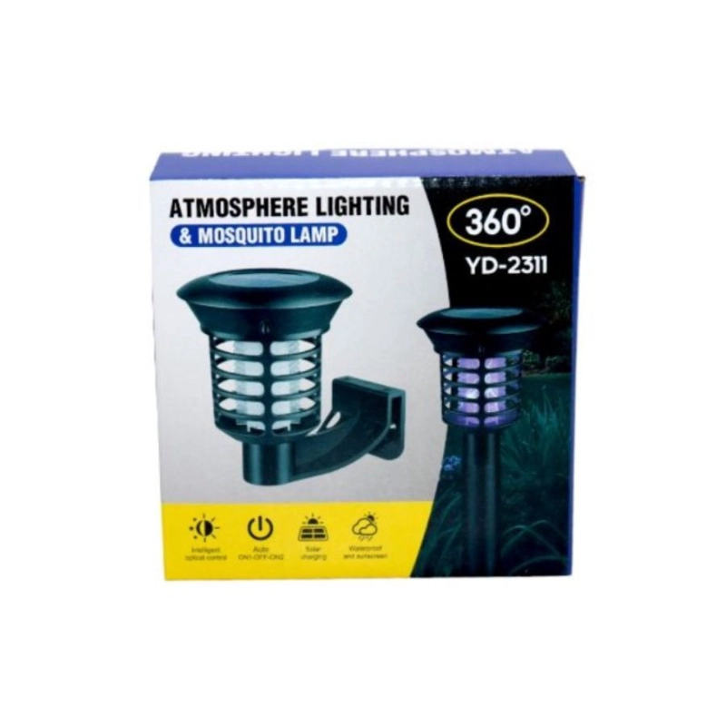 LÁMPARA CLICK VENTAS SOLAR FAROL DE PARED CON MATA MOSQUITOS 360° - 2