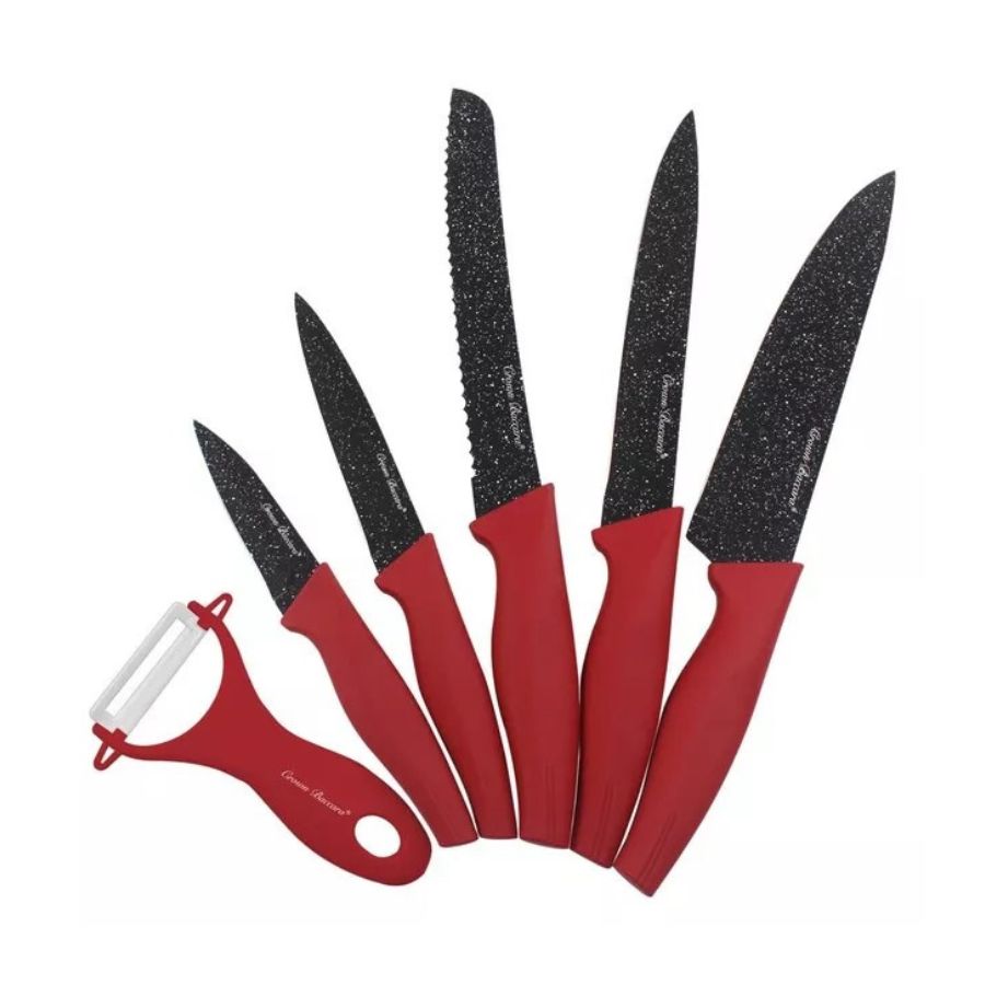 JUEGO X6 CUCHILLOS SET DE CUCHILLO CHEF COCINA PICADOR - 1