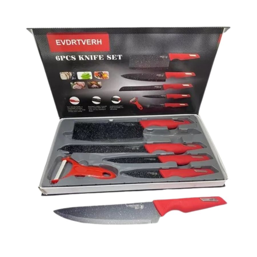 JUEGO X6 CUCHILLOS SET DE CUCHILLO CHEF COCINA PICADOR - 3