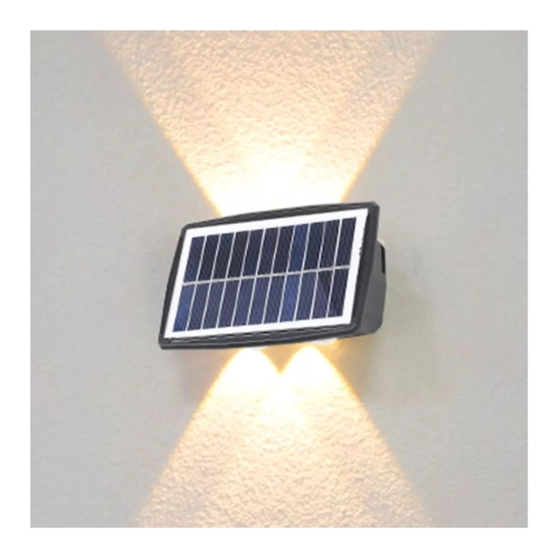LAMPARA PANEL SOLAR APLIQUE 3 LUZ LED IP65 LAMPARA EXTERIOR - 2
