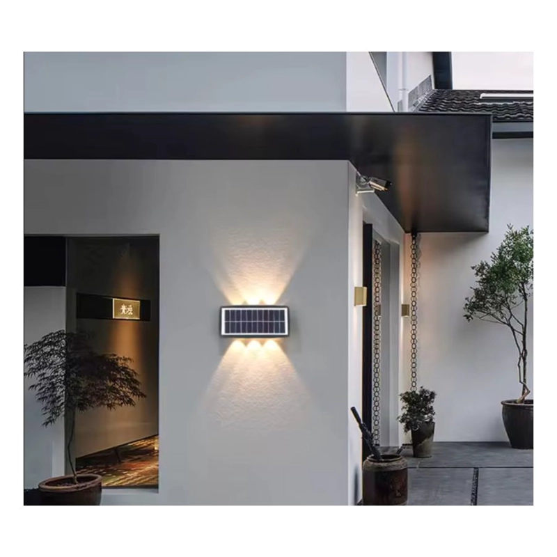 LAMPARA PANEL SOLAR APLIQUE 3 LUZ LED IP65 LAMPARA EXTERIOR - 3