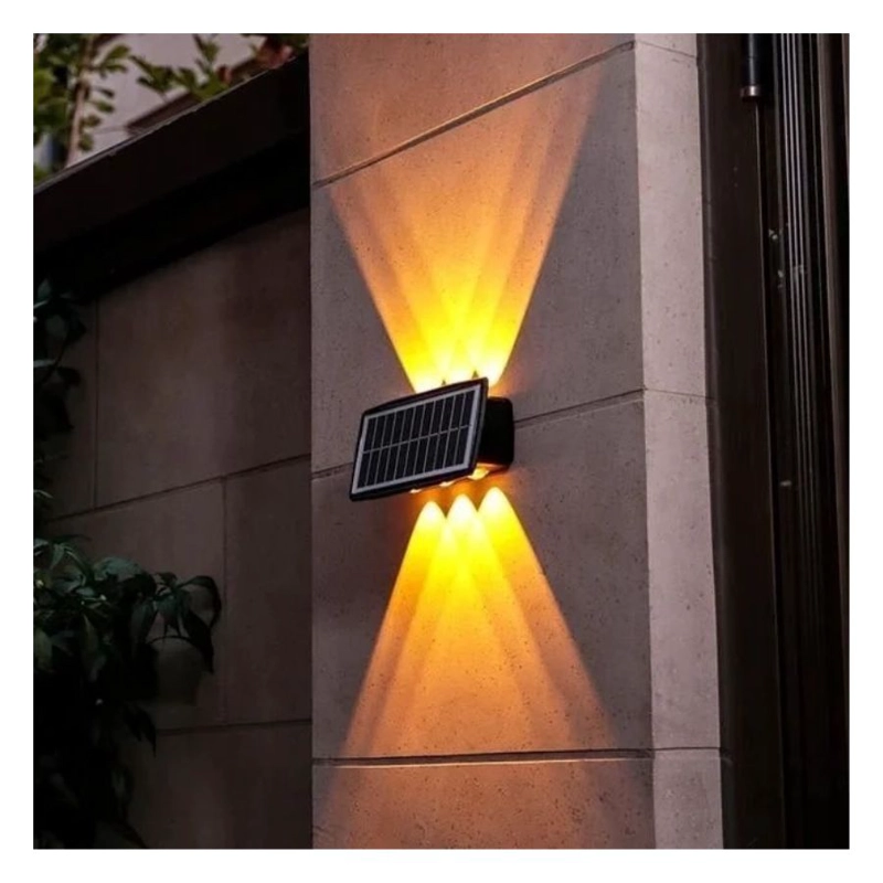 LAMPARA PANEL SOLAR APLIQUE 3 LUZ LED IP65 LAMPARA EXTERIOR - 4