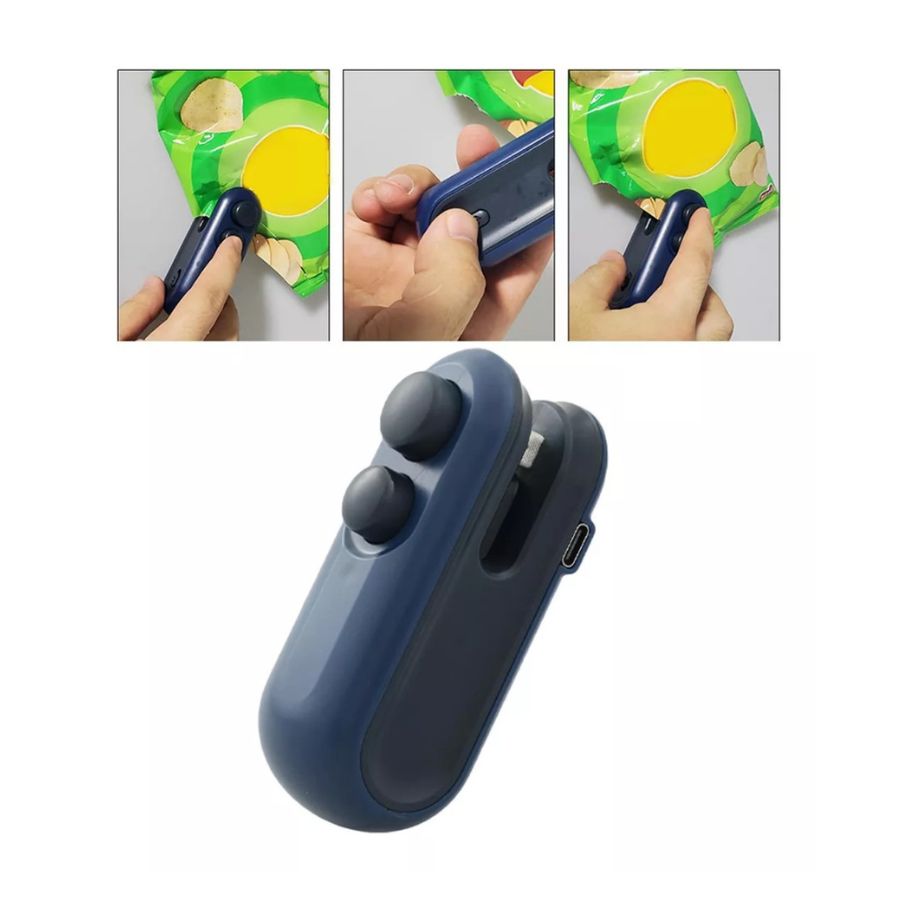 MINI SELLADOR DE BOLSAS SELLADOR AL VACÍO TÉRMICO DE MANO AZUL - 2