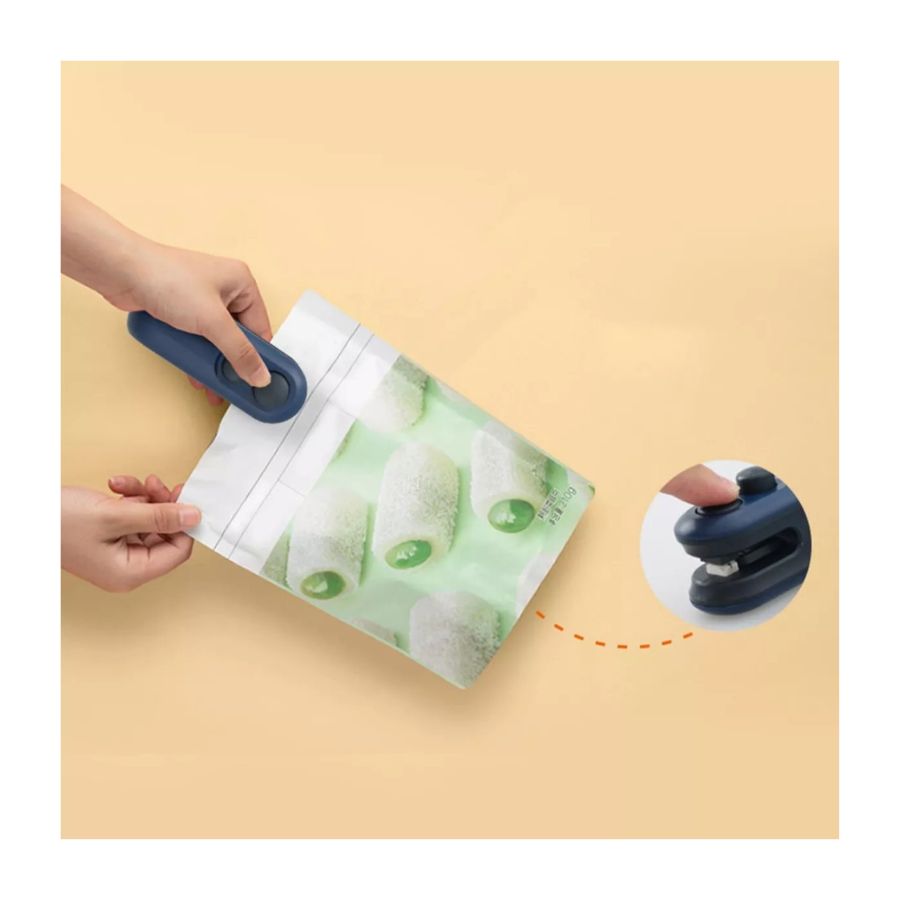 MINI SELLADOR DE BOLSAS SELLADOR AL VACÍO TÉRMICO DE MANO AZUL - 4