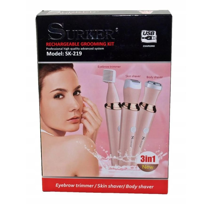 KIT DEPILADOR RASURADOR 3 EN 1 SK-219 DEPILADOR RECARGABLE - 4