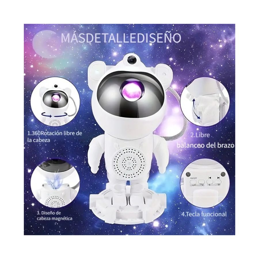 LÁMPARA CLICK VENTAS ASTRONAUTA GALAXIA BLUETOOTH PARLANTE LUZ USB - 5