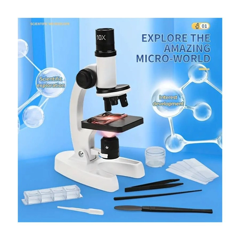KIT DE MICROSCOPIO CLICK VENTAS MICROSCOPIO ÓPTICO BIOLÓGICO CON LED - 5