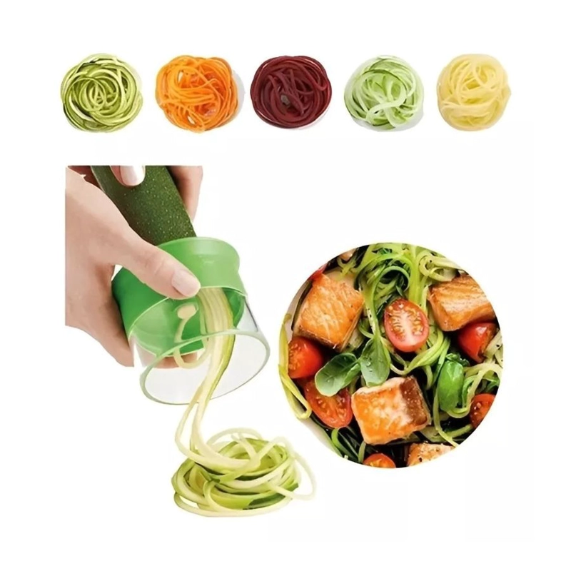 CORTADOR DE VERDURAS PELADOR VEGETALES ESPIRAL VERDE - 4